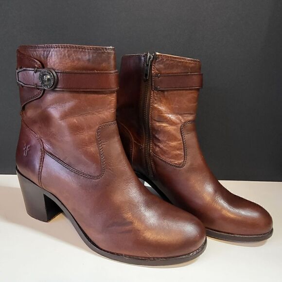 Frye Women's Brown Leather Western Cowgirl Boots - Picture 7 of 11